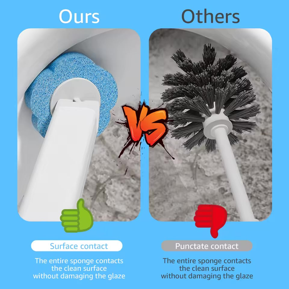 Cleansa™ Smart Toilet Brush Kit – Disposable Heads & Wall Holder for Germ-Free Cleaning