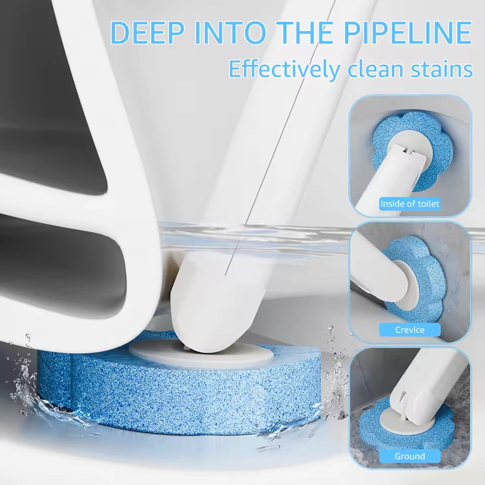 Cleansa™ Smart Toilet Brush Kit – Disposable Heads & Wall Holder for Germ-Free Cleaning