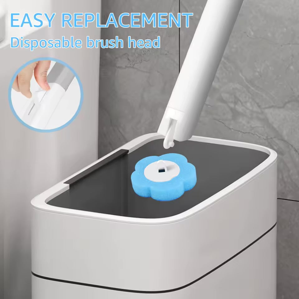 Cleansa™ Smart Toilet Brush Kit – Disposable Heads & Wall Holder for Germ-Free Cleaning