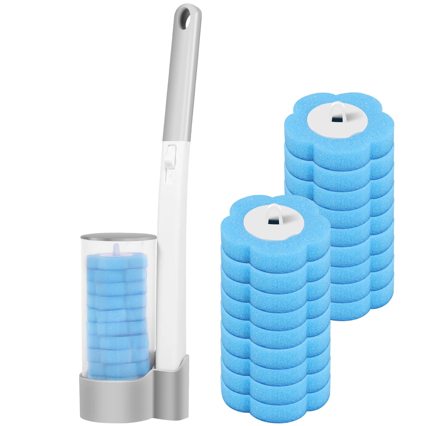 Cleansa™ Smart Toilet Brush Kit – Disposable Heads & Wall Holder for Germ-Free Cleaning