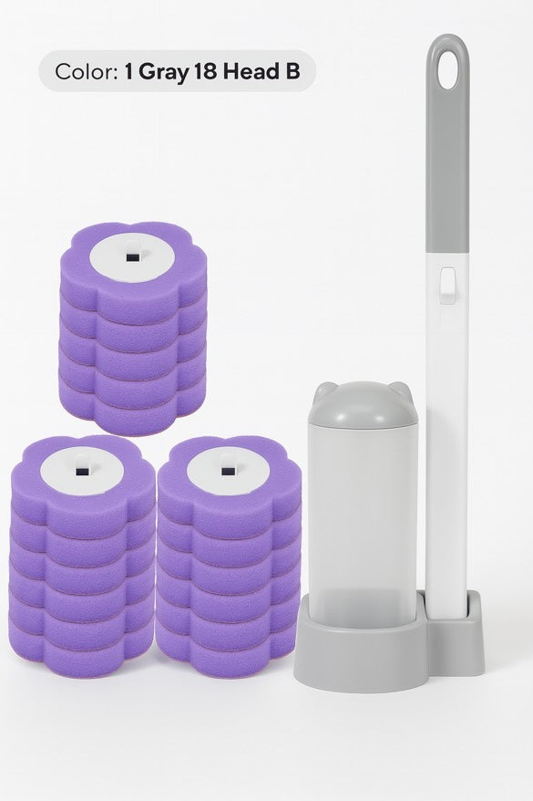 Cleansa™ Smart Toilet Brush Kit – Disposable Heads & Wall Holder for Germ-Free Cleaning